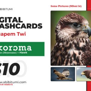 50 Printable Flashcards: Akuapem Twi Animals and Birds + 4 Bonus Cards!!!