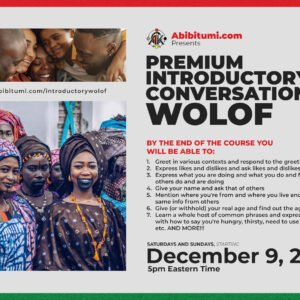 Premium Introductory Conversational Wolof December 2023