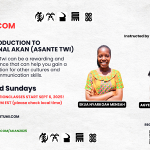 Premium Introduction to Conversational Akan (Asante Twi) September 6, 2025 - Pre-Registration!