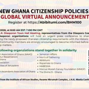 Ghana Citizenship Emergency Townhall & Press Conference meeting Sunday 8:00 AM Eastern/1:00 PM GMT